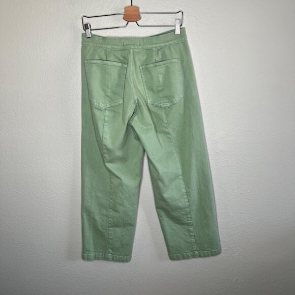 Madewell Emmett Wide-Leg Crop Cotton Pants Size 29 Sage Green - Picture 7 of 12